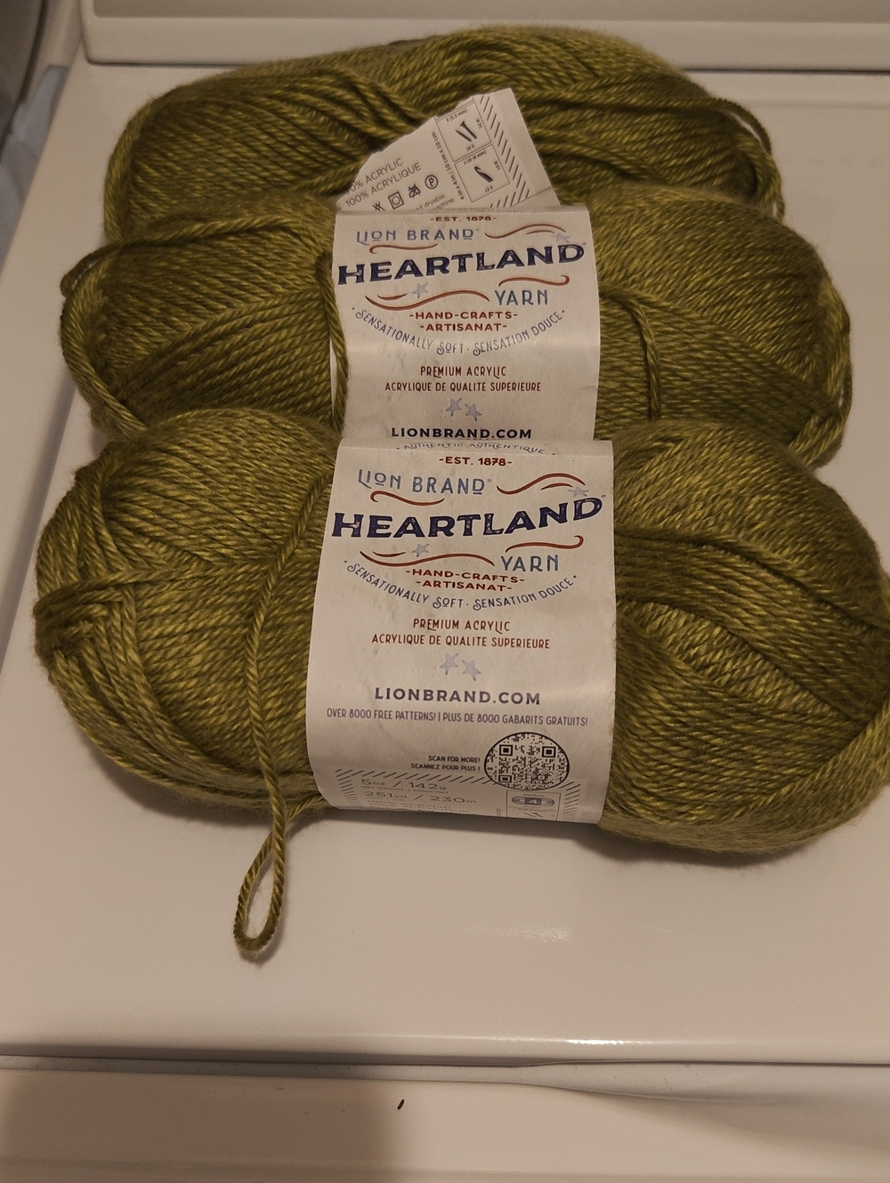 Heartland Yarn in Olive Green - Soft Acrylic